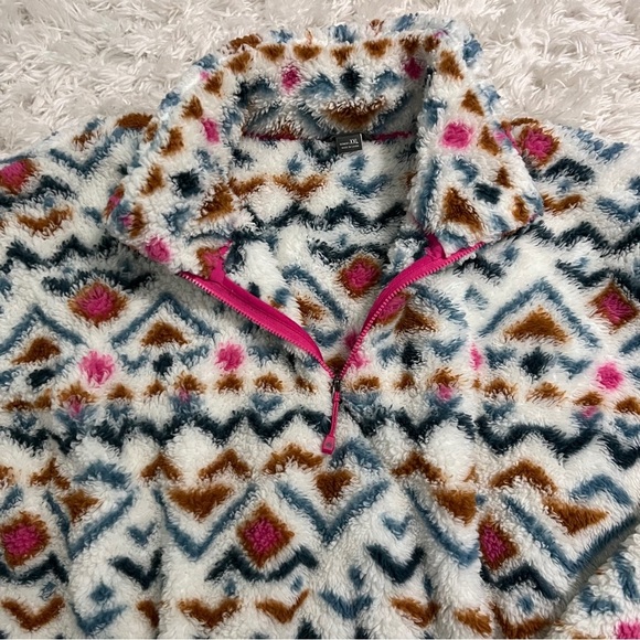 Eddie Bauer Multicolor Aztec Patterned 1/2 Zip Fleece Pullover Size XXL - Picture 3 of 8